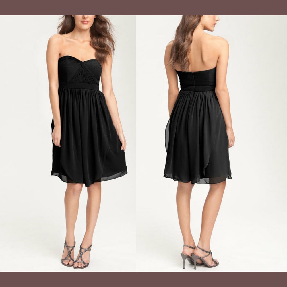 NEW Jenny Yoo [Size 12 ] Keira Convertible Straples Chiffon Dress in‎ Black
